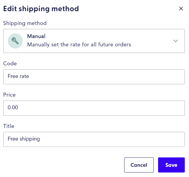 manual shipping rate settings
