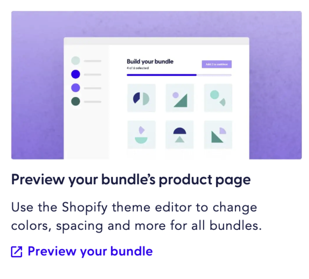 Use the preview option to see the bundle on your storefront