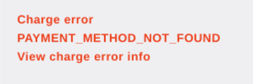 payment method not found error message
