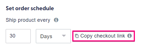 copy checkout link next to product interval