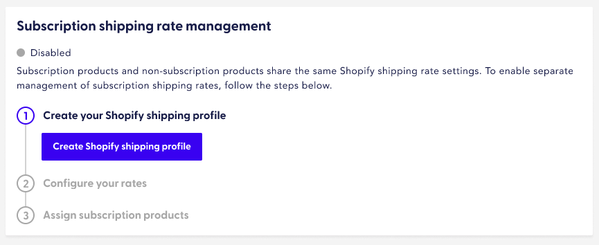 Subscription rate management step