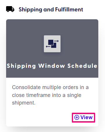 shipping windows schedule