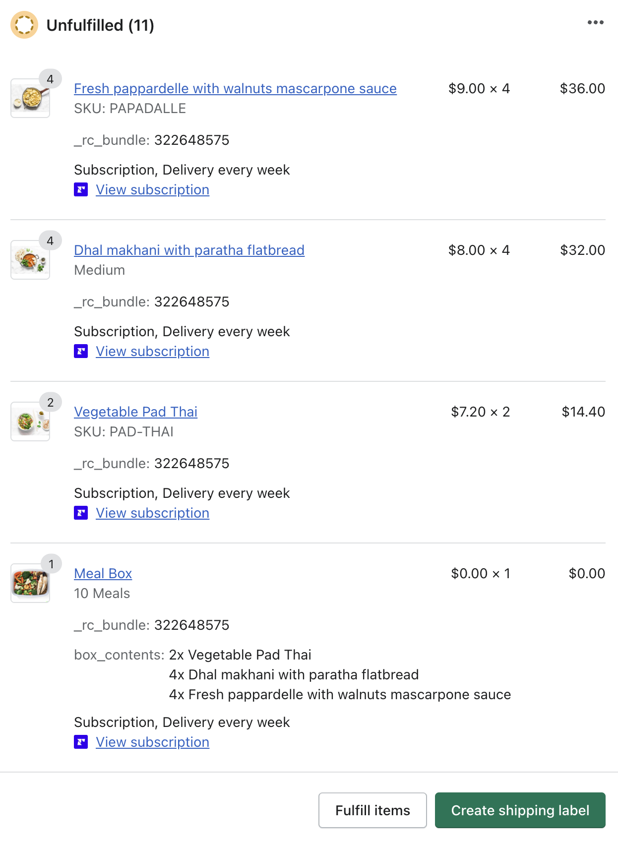 Recurring order in Shopify for a dynamic bundle