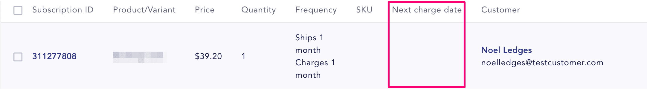next charge date does not show on merchant portal