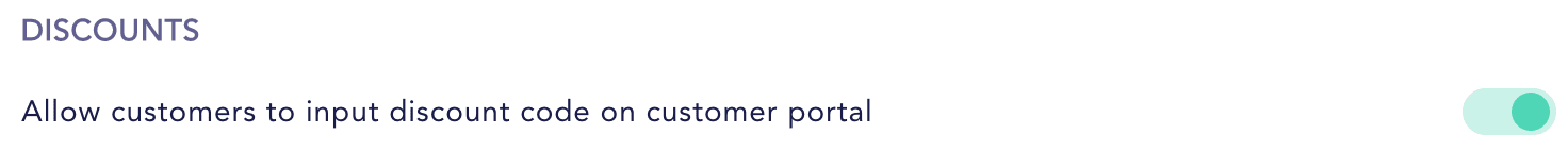 allow discounts on customer portal