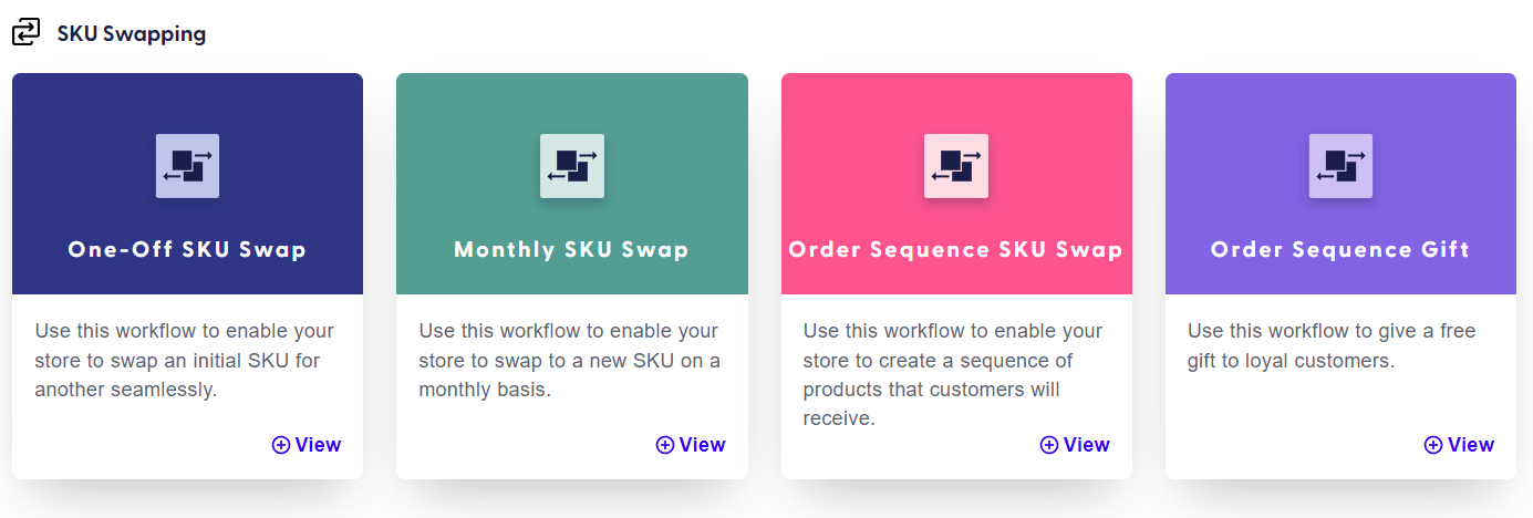 one-off sku swap selection to create workflow