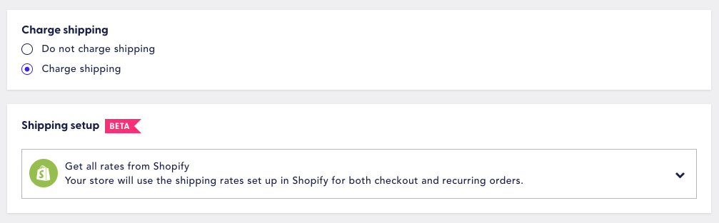 basic shipping settings Recharge checkout on Shopify