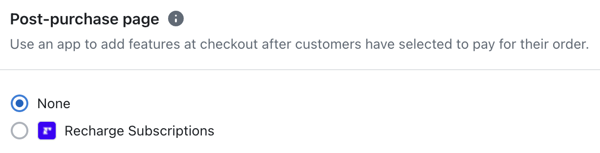post purchase setting in shopify checkout settings