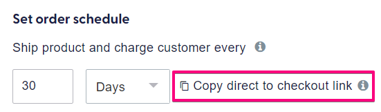 copy checkout link next to product interval