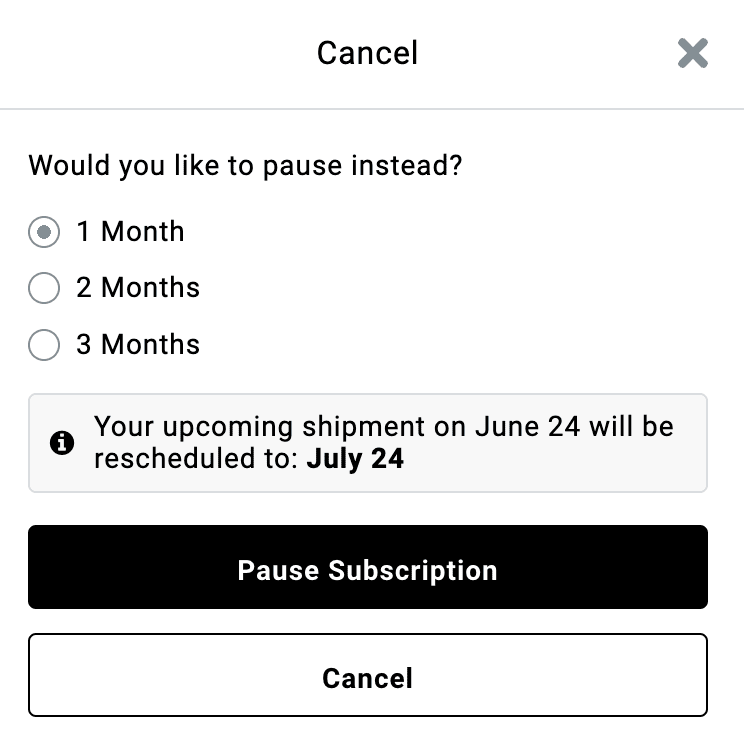 pause subscription