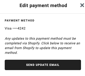 Update payment method via the customer portal