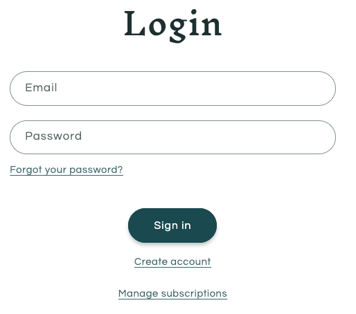 The Manage Subscriptions button will direct you to the passwordless login page.