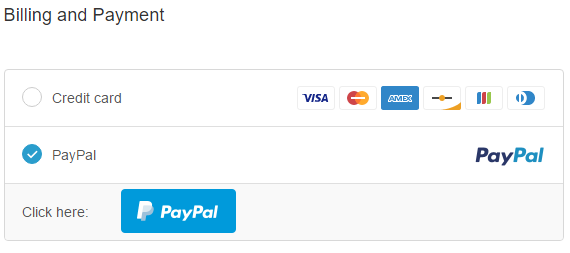 paypal option displaying on checkout