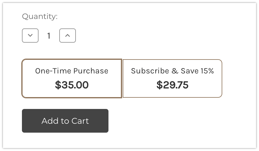 subscription widget on the bigcommerce product page