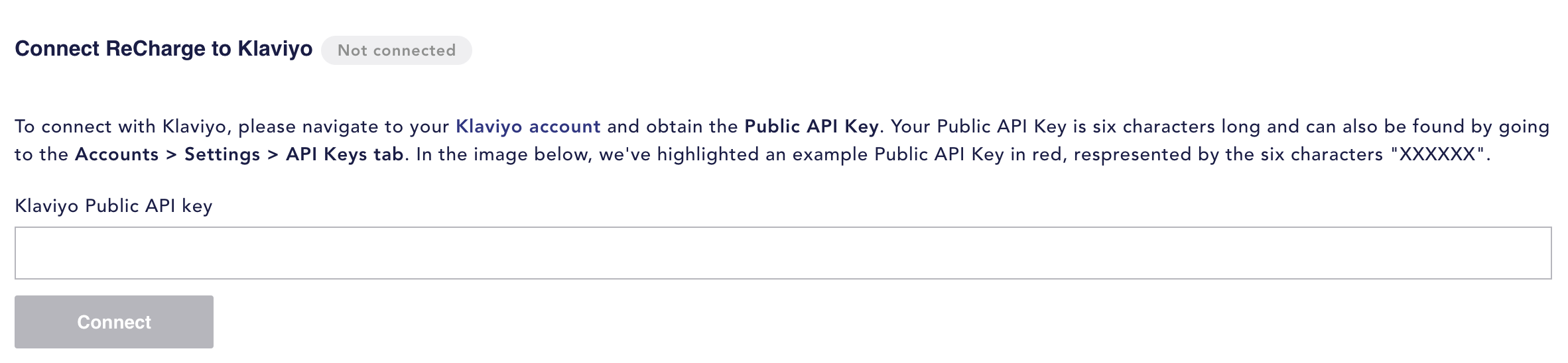 Add Public API Key to enable integration