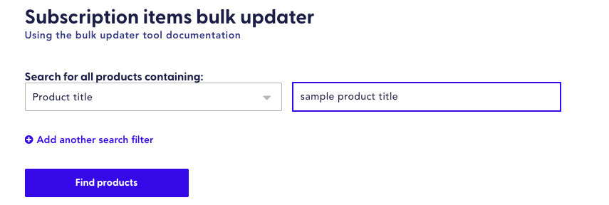 Bulk updater tool search feature