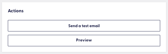 Test email actions for notifications