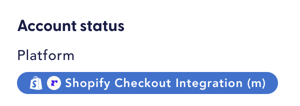 Migrated Shopify Checkout Integration platform label