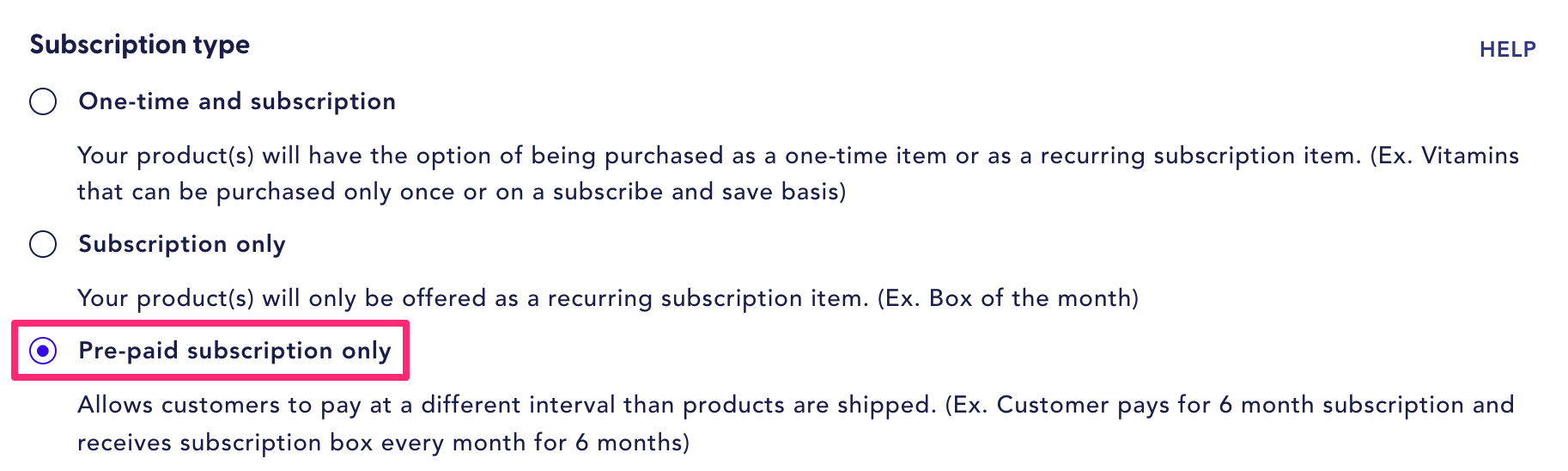Create a pre-paid subscription product in Recharge