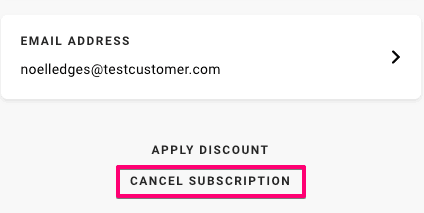 Cancel subscription in the customer portal