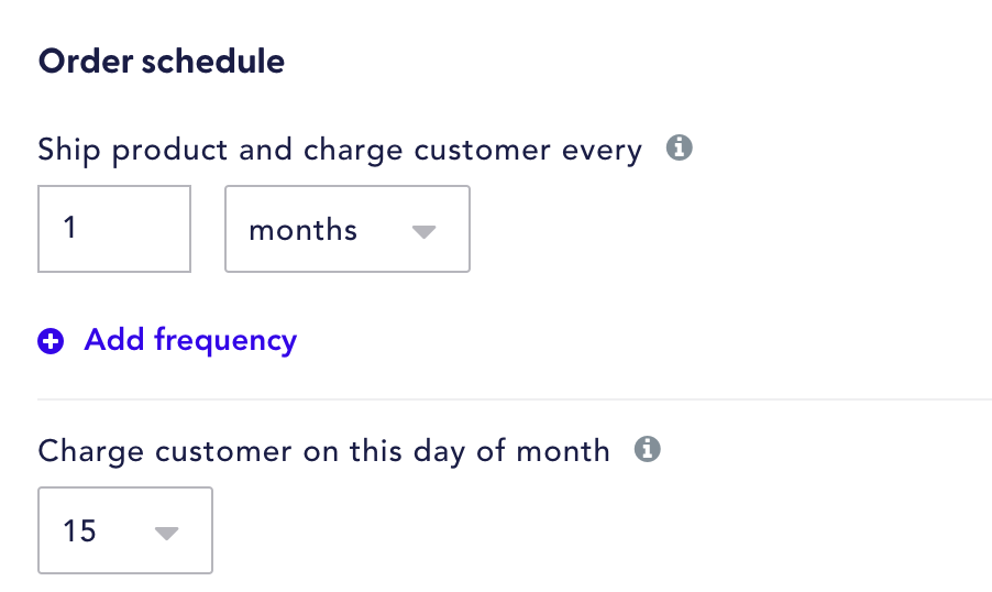 Order schedule in Recharge to charge a customer