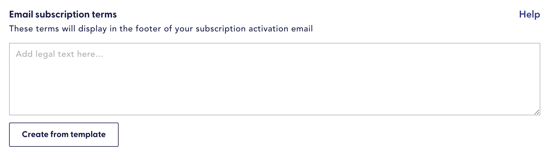 subscription notification terms setting