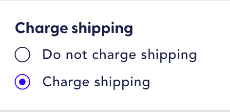 charge shipping in shipping settings