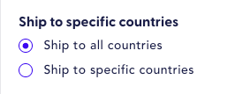 ship to specific countries