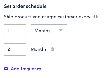 set order schedule in the subscription rule configuration