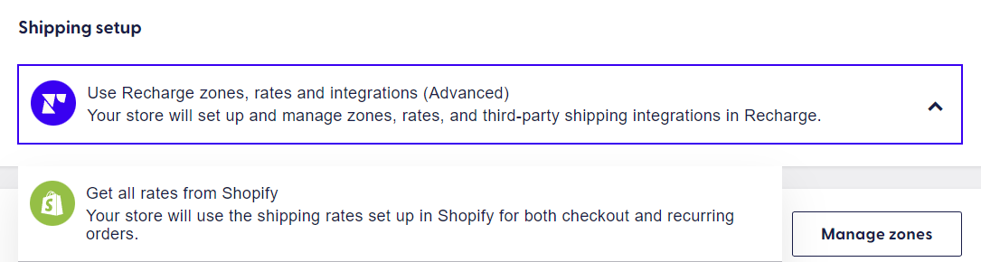 shipping settings on recharge checkout on shopify